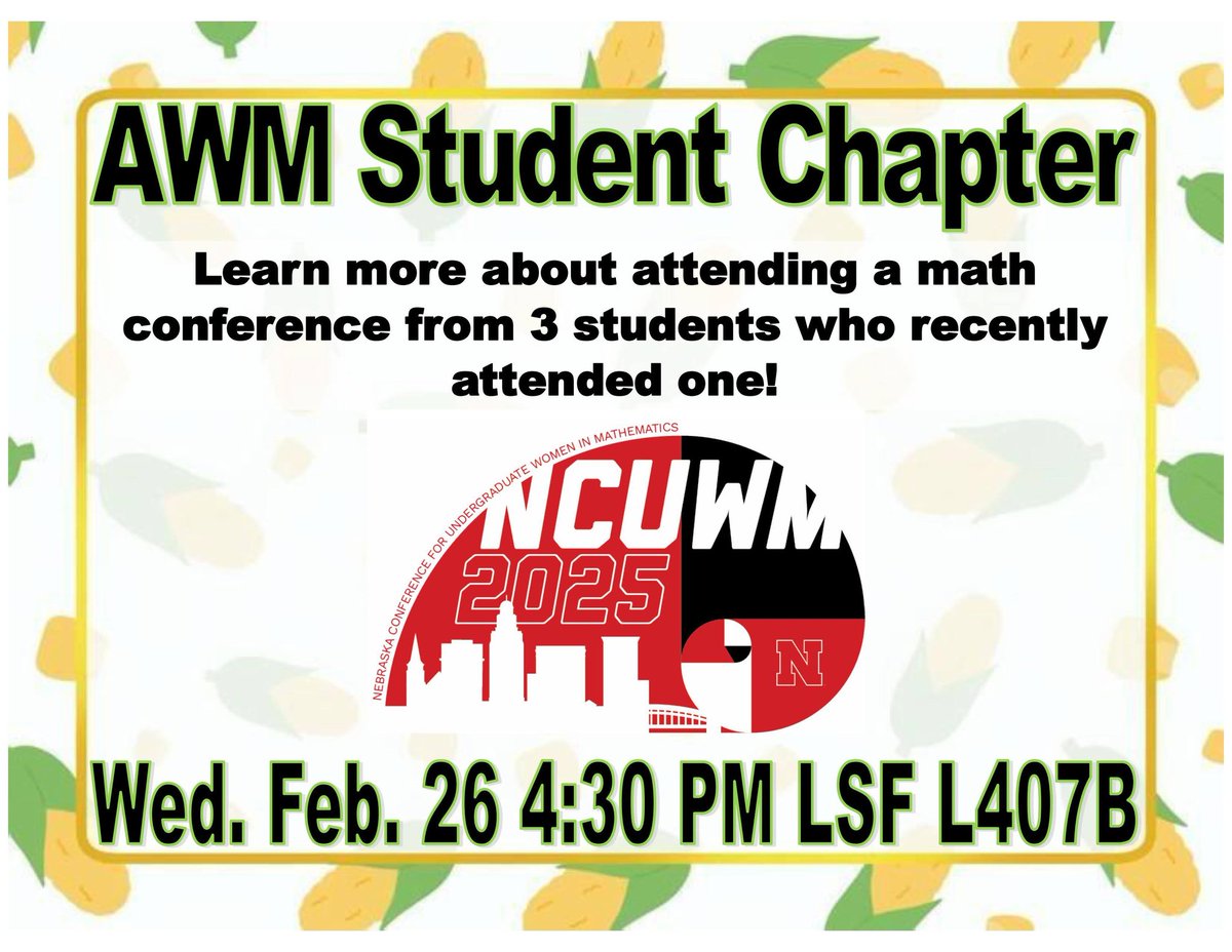 Hope to see you at today's AWM Student Chapter meeting!