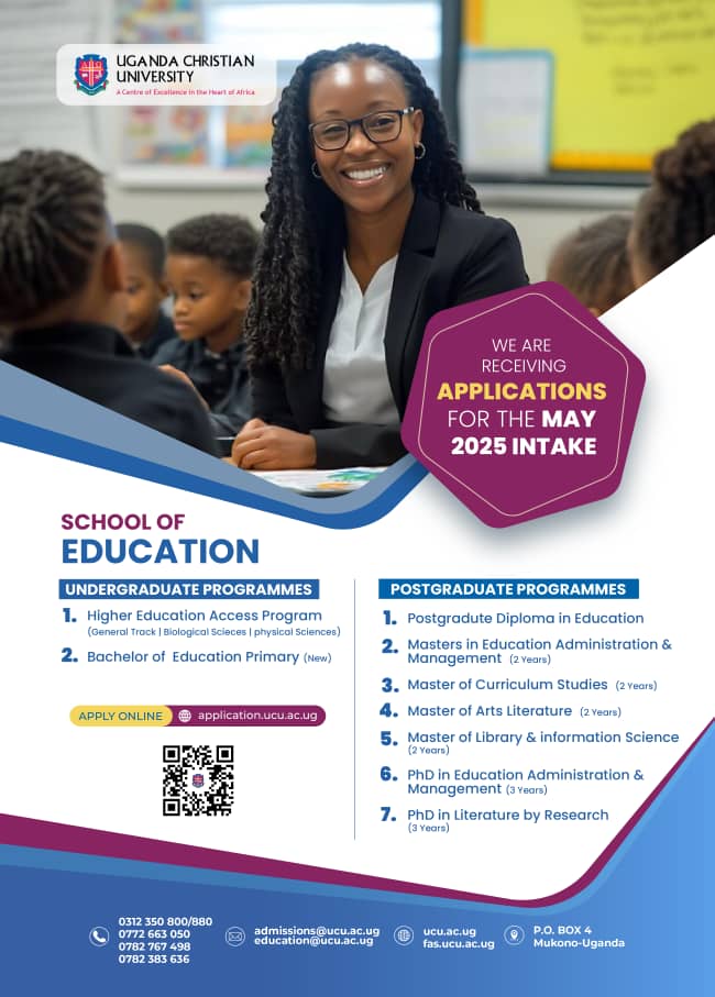 Now receiving applications for the MAY | TRINITY 2025 INTAKE!

#Apply2UCU 👉 application.ucu.ac.ug