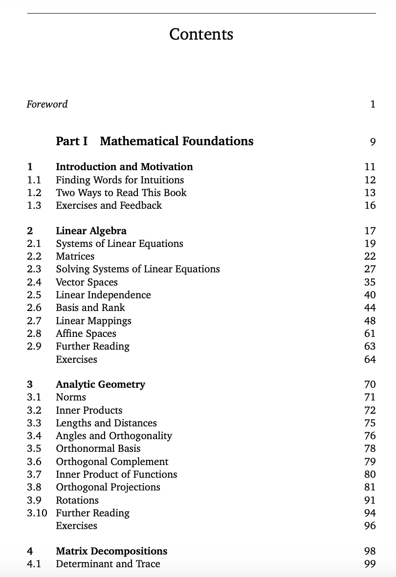 swapnakpanda's tweet photo. "Mathematics for Machine Learning"

    - from Cambridge University (2020)

This 417-pages classic book is now 💯 FREE. https://t.co/rJNs2ZL795