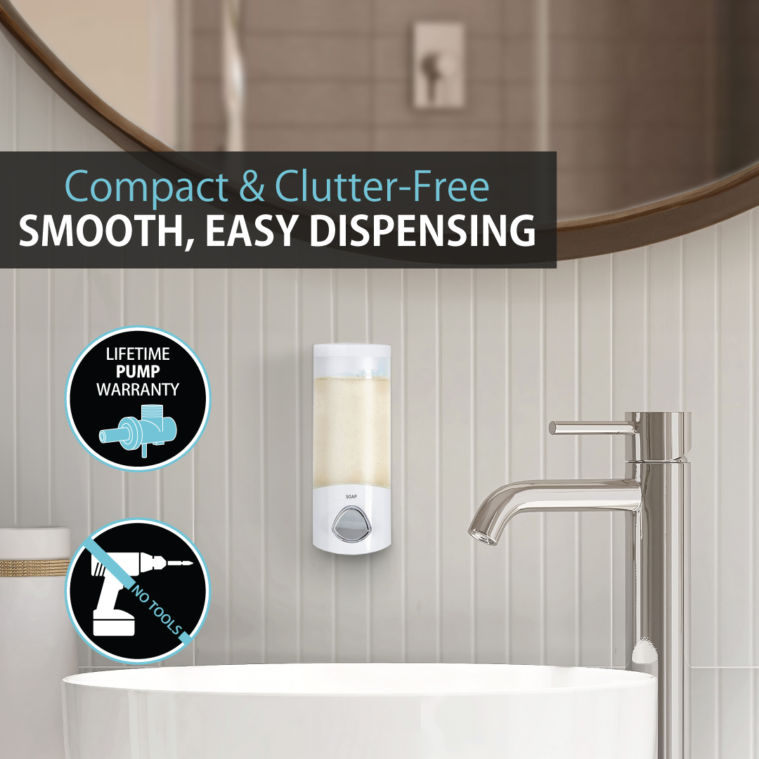 BetterLivingTM's tweet photo. Simplify your space with the UNO Soap Dispenser! Clear your counter, say goodbye to messy bottle clutter, and welcome sleek, effortless organization at your bathroom, kitchen or laundry room sink. https://t.co/42xtDoNt34