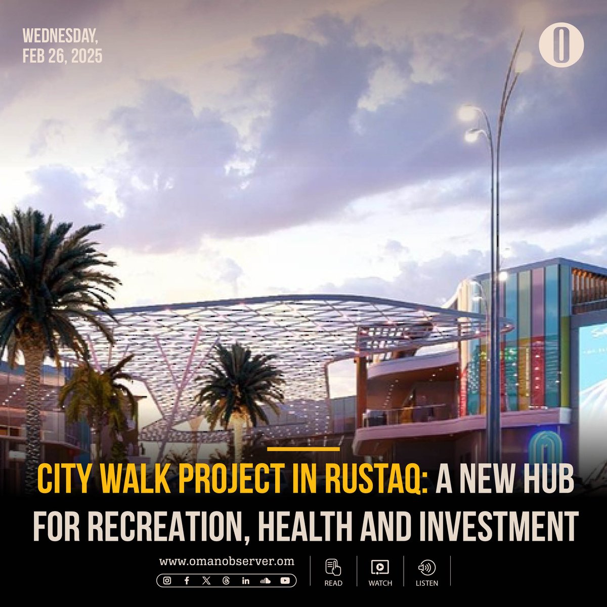 OmanObserver's tweet image. City Walk Project in Rustaq: A new hub for recreation, health and investment   

#OmanObserver #Oman #Rustaq

More: omanobserver.om/article/1166928