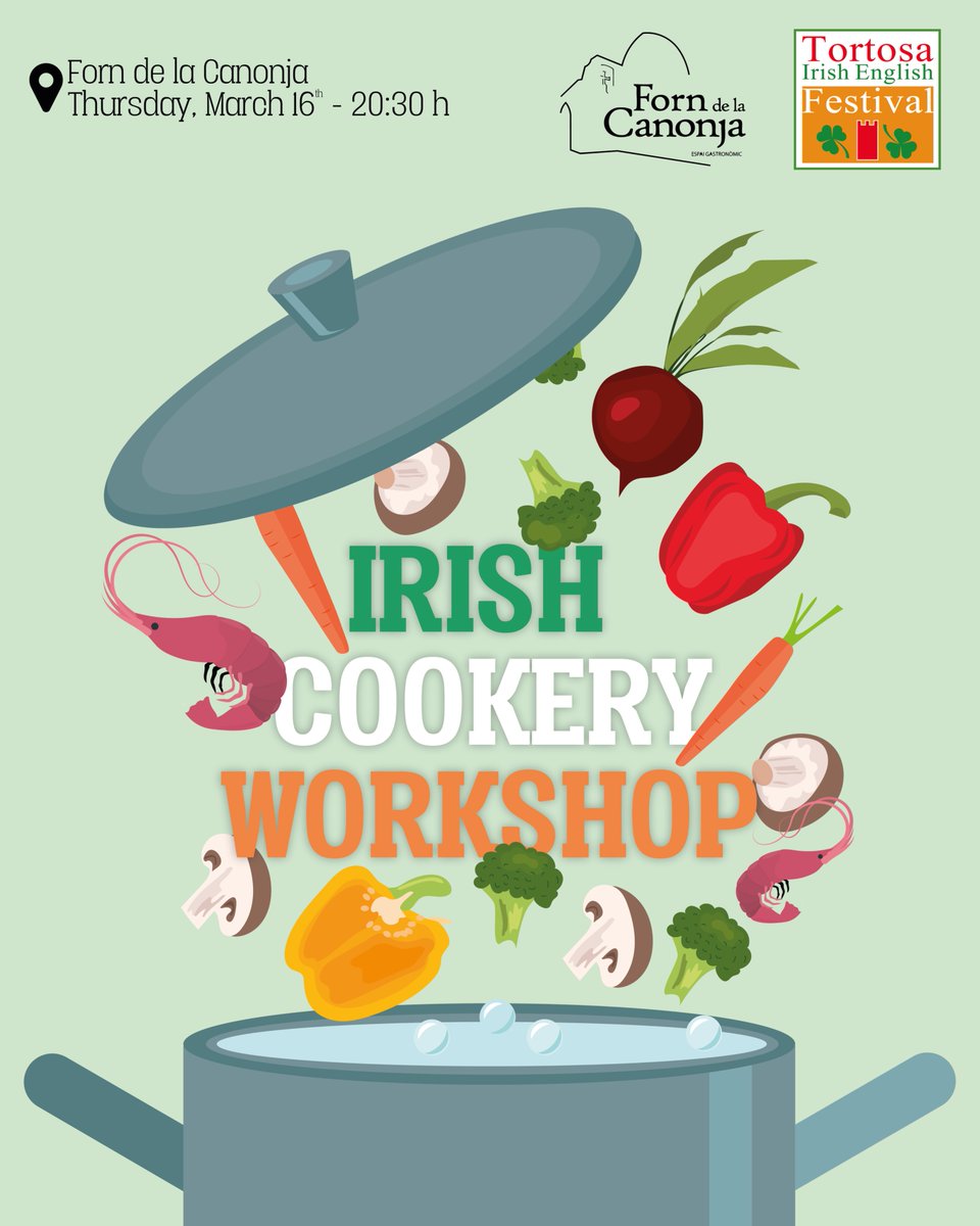 🧑‍🍳👩‍🍳 We are delighted to present this new event in collaborations with Forn de la Canonja. We are going to taste a special Irish menu. If you want to come, please make a reservation through our link in the bio!

🗓️Thursday, March 13th
🕰️ 20:30
📍Restaurant Forn de la Canonja