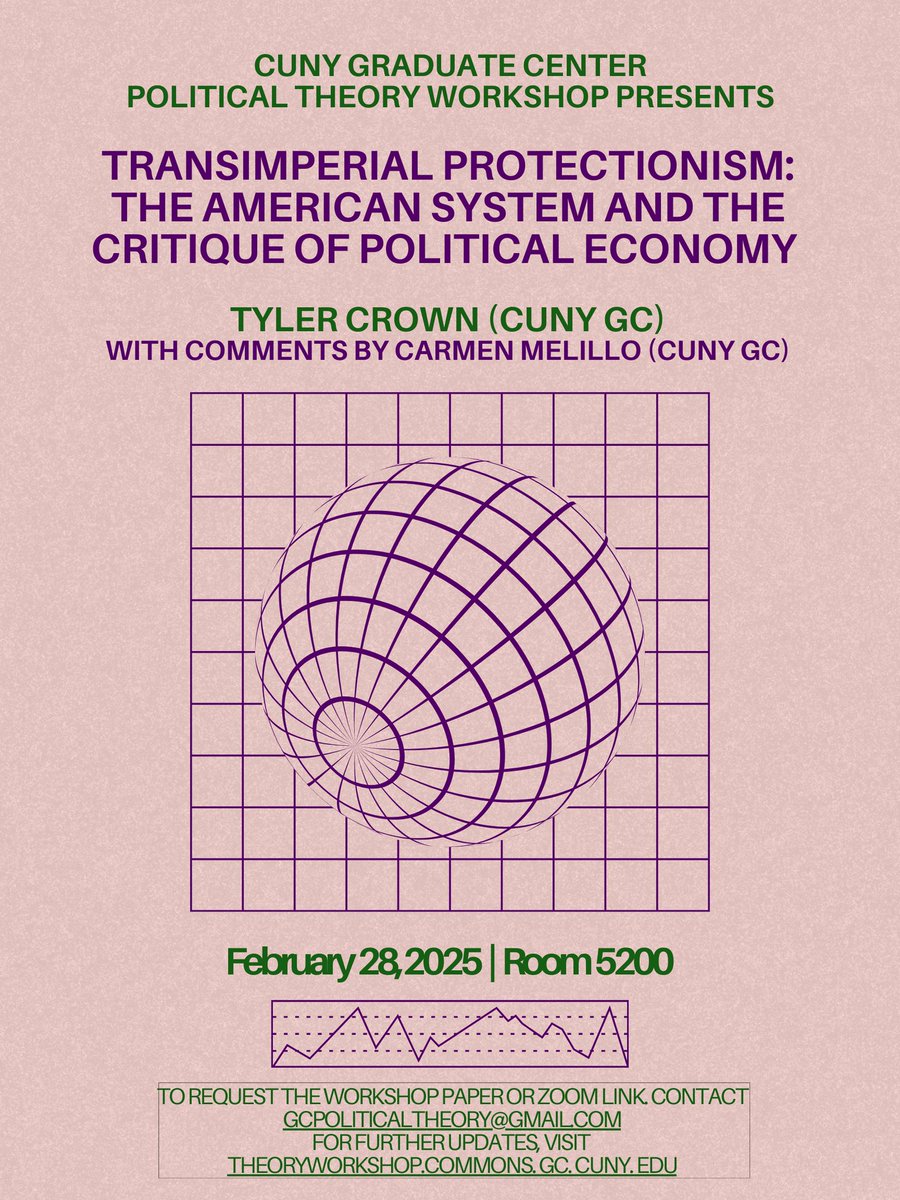 GC PoliSci Program (@gc_polisci) on Twitter photo Join our political theory workshop <a href="/gcptworkshop/">Political Theory Workshop</a> this Friday to discuss our very own <a href="/TylerCrown_/">Tyler Crown</a>'s paper on “Transimperial Protectionism: The American System and the Critique of Political Economy.” Join our political theory workshop <a href="/gcptworkshop/">Political Theory Workshop</a> this Friday to discuss our very own <a href="/TylerCrown_/">Tyler Crown</a>'s paper on “Transimperial Protectionism: The American System and the Critique of Political Economy.”