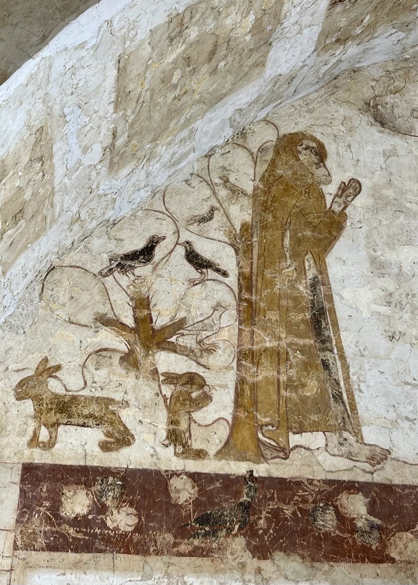 14th century birds and bunnies! 🥰
Just a very small snapshot of the wonderful wall paintings covering the inside of Longthorpe Tower, Peterborough 🤩