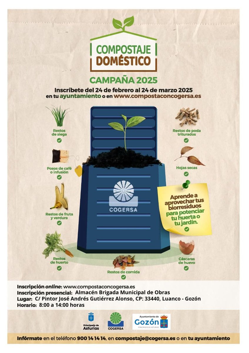 Coordinando un año más para el Ayuntamiento de Gozón la campaña de #compostaje doméstico de <a href="/cogersaasturias/">Cogersa</a>. 🙂