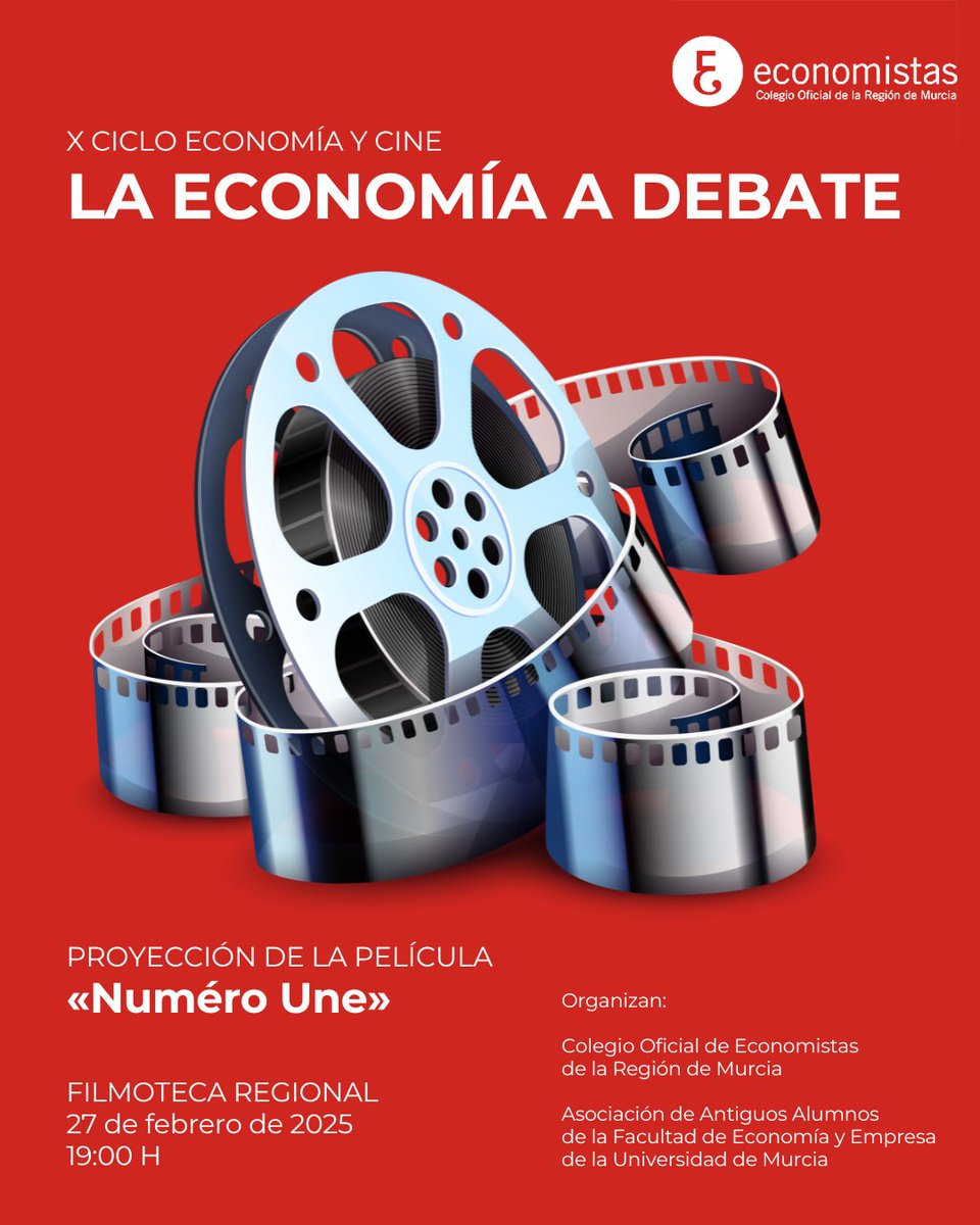 🎬 ¡Mañana tenemos una cita en la <a href="/FilmotecaMurcia/">Filmoteca Región de Murcia</a> ! 

Disfrutaremos de la película NUMÉRO UNE, para después debatir sobre liderazgos, discriminación de género... Con Adela Martínez, Esther Peñalver y la moderación de Susana Martínez. 

😉 ¡Entrada gratuita hasta completar aforo!