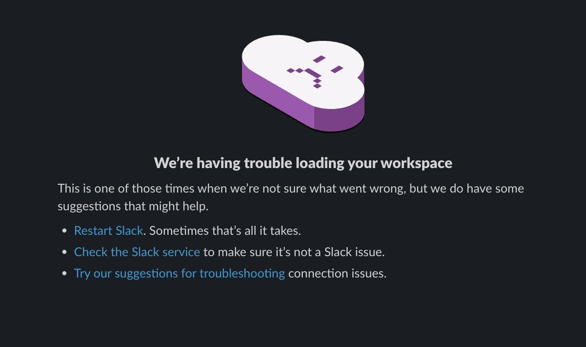 is slack down. I'm getting