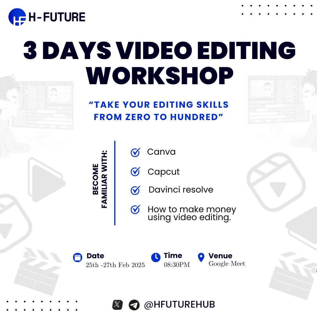 HFUTUREHUB's tweet photo. β οΈ ATTENTION CREATORS!
Yesterday, we kicked off our HFuture Video/Content Management online class We broke down the basics, CapCut intro, key elements & more!
But guess what? Tonight, we take it up a notch! Bigger lessons, better insights & more creativity! Donβt miss out! https://t.co/sOAxx1FSDj