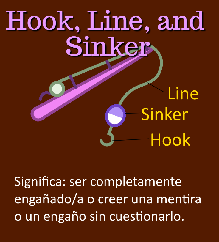 compuinglesorg's tweet photo. Bought it hook, line and sinker -- ¿Que significa? ¿Cuando se Usa? https://t.co/lunUx4q05A 
2. Expresiones Idiomáticas (Idioms) en Contexto
A. "Bought it hook, line and sinker"
Significado: Creer una historia o engaño de manera completa, sin dudar. https://t.co/AfoHmL52i7
