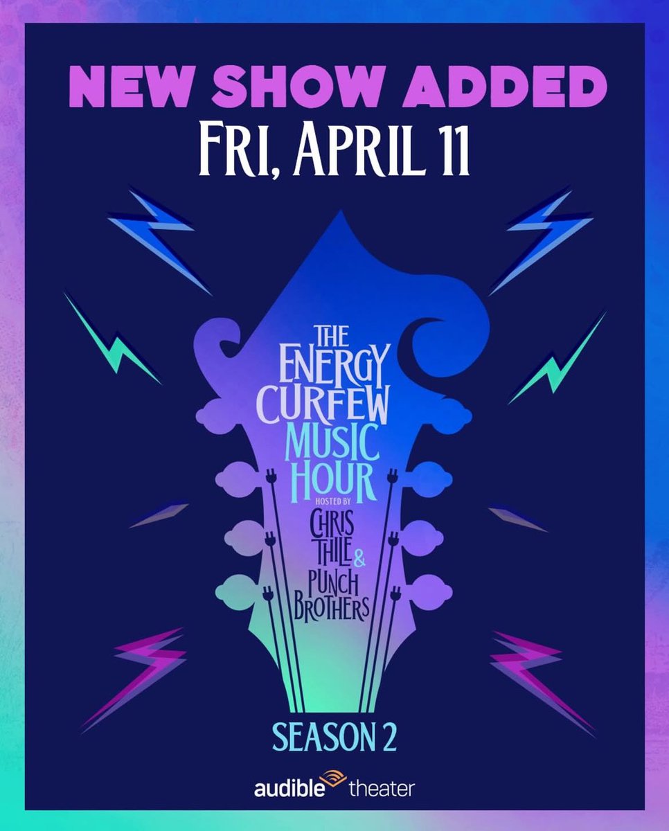 Punch Brothers (@punchbrothers) on Twitter photo One more episode before The <a href="/energycurfew/">The Energy Curfew Music Hour</a> Music Hour signs off for Season 2!
Join <a href="/punchbrothers/">Punch Brothers</a> at <a href="/audible_com/">Audible</a>’s Minetta Lane Theatre for the final show of the season on Friday, April 11th. Special guests will be announced soon 👀 Get your tickets now! One more episode before The <a href="/energycurfew/">The Energy Curfew Music Hour</a> Music Hour signs off for Season 2!
Join <a href="/punchbrothers/">Punch Brothers</a> at <a href="/audible_com/">Audible</a>’s Minetta Lane Theatre for the final show of the season on Friday, April 11th. Special guests will be announced soon 👀 Get your tickets now!