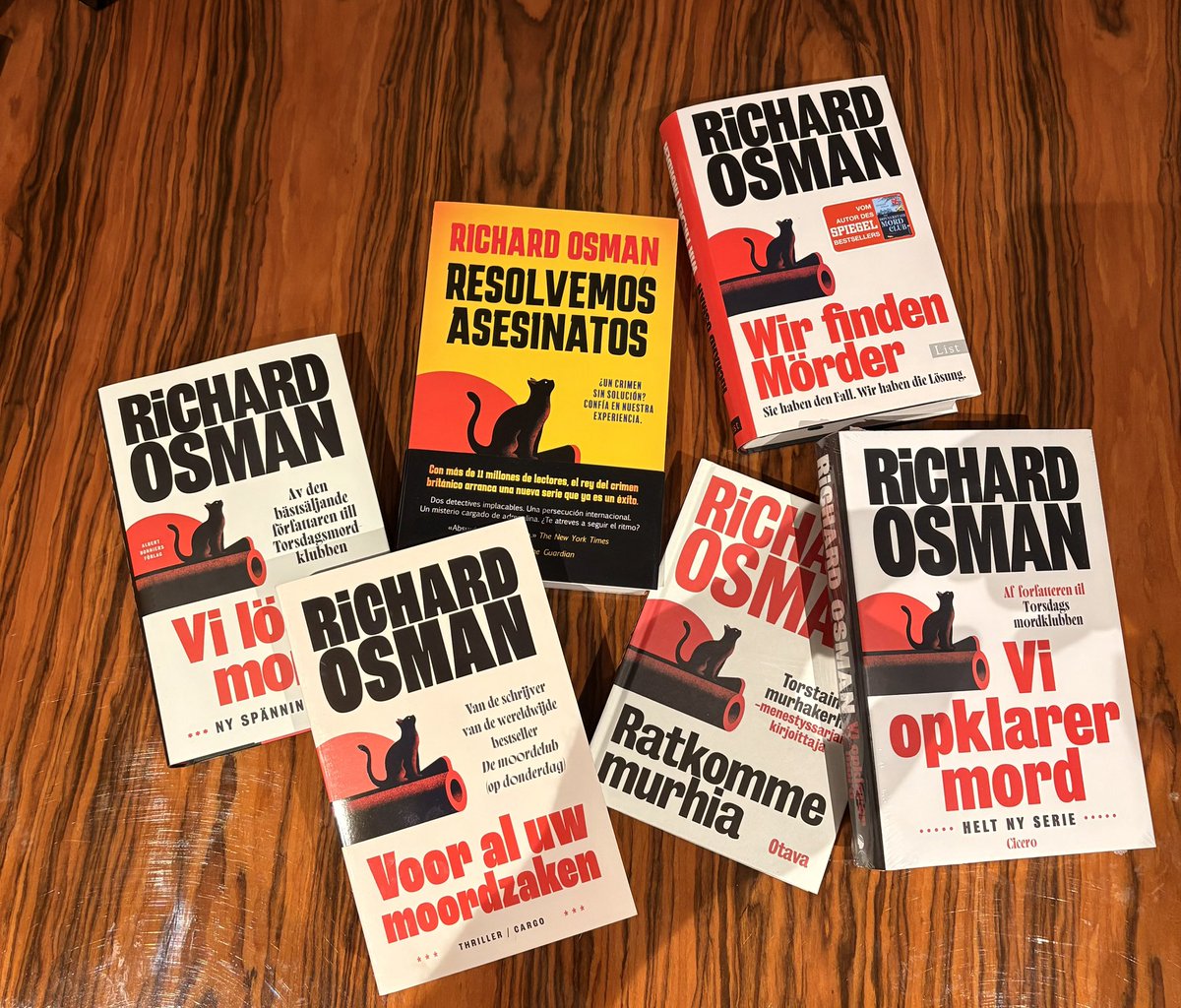 Some of the foreign language versions of #WeSolveMurders have started arriving. Tomorrow we reveal the cover of the U.K. paperback edition (out in May!)