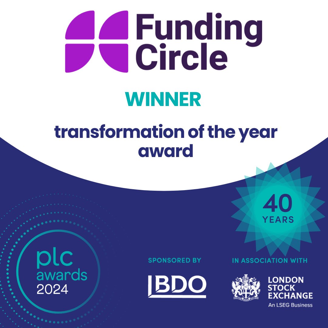 We're delighted to reveal the winner of tonight's Transformation of the Year Award, sponsored by Odyssean Capital LLP is.. <a href="/FundingCircleUK/">Funding Circle UK</a>. Huge congratulations to the team #plcawards #winner #plcis40
