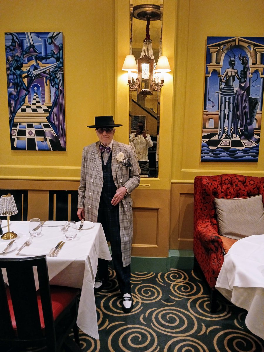 Standing in front of two my paintings in <a href="/LEscargotSoho/">L'Escargot</a>