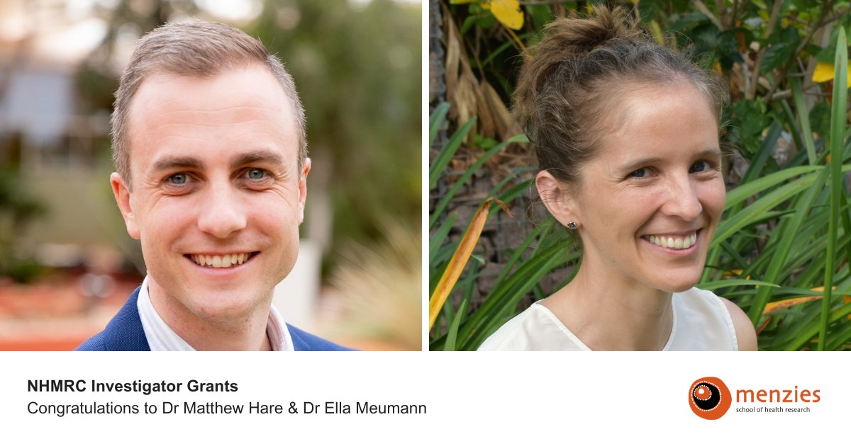 Congratulations to <a href="/drmatthare/">Matt Hare</a> and Dr <a href="/EllaMeumann/">Ella Meumann</a> who received @NHMRC Investigator Grants to address the impact of diabetes and infectious disease genomics in the Northern Territory. Read more: tinyurl.com/2b527tp4