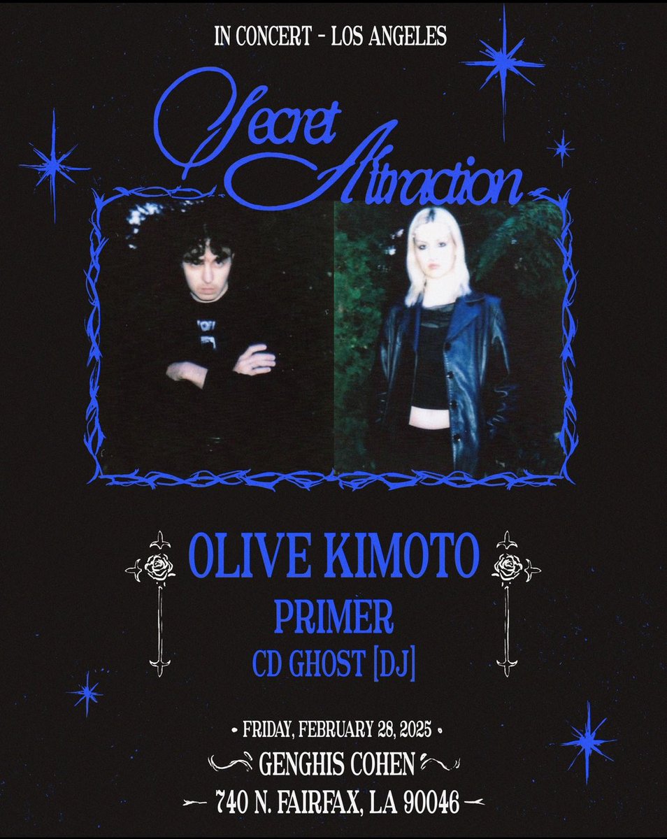 This Friday 🦇 performing live in Los Angeles 🖤 support from Olive Kimoto, Primer and CD Ghost (DJ) 🎟️ 
dice.fm/event/7dyvx9-s…