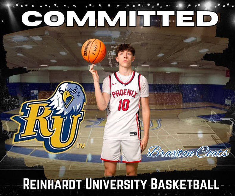 Braxton Coats (@coats_braxton) on Twitter photo I am blessed and excited to announce my commitment to continue my academic and athletic career by playing basketball at Reinhardt University! I am beyond grateful to <a href="/jnewton0729/">Justin Newton</a> for believing in me and giving me the chance to compete at the next level.
#GoEagles <a href="/R_U_MBBall/">Reinhardt University Men’s Basketball</a> I am blessed and excited to announce my commitment to continue my academic and athletic career by playing basketball at Reinhardt University! I am beyond grateful to <a href="/jnewton0729/">Justin Newton</a> for believing in me and giving me the chance to compete at the next level.
#GoEagles <a href="/R_U_MBBall/">Reinhardt University Men’s Basketball</a>