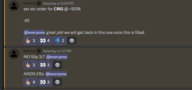 3 straight 100%+ gainers.
all swings. 

my discord is EATING. 

gave $AMZN here, $MO and $CMG we kept our little secret.