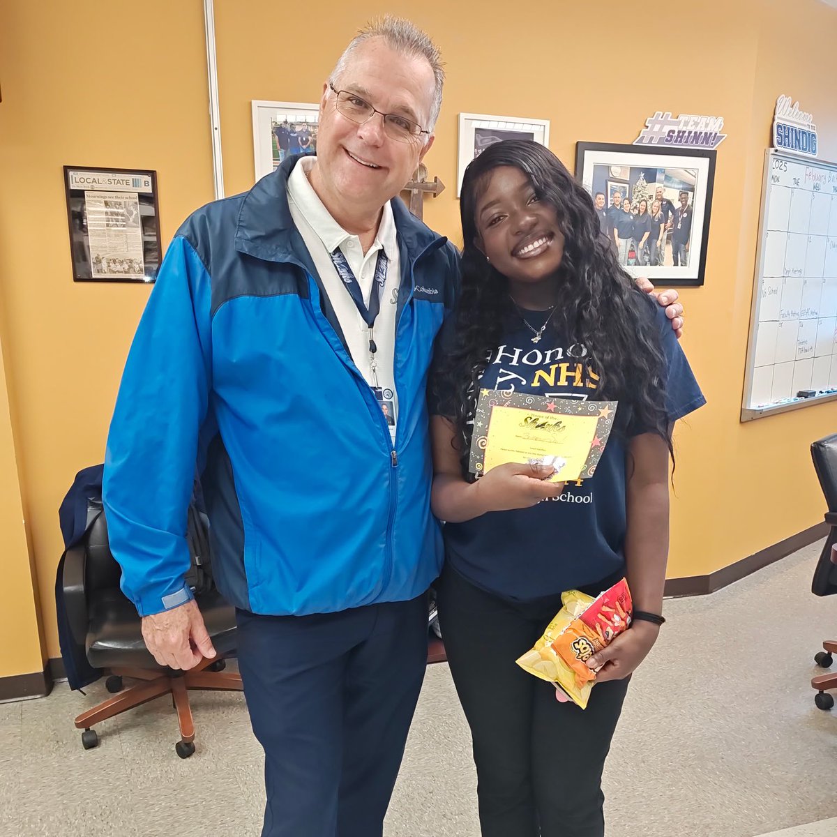 Give it up for Brittenie Saul, Junior with perfect attendance! Huge round of applause for being present everyday. Congrats, Brittenie! #GoSharks🦈 #YourBestChoiceMDCPS