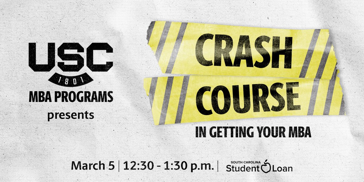 UofSCYAC's tweet image. Need to get your MBA and not sure how you'll pay? Learn if it is right for you and how to lower your interest rates. 🎓 @MooreSchool | @SCStudentLoan
Learn more and register for free at bit.ly/4bmXrS6