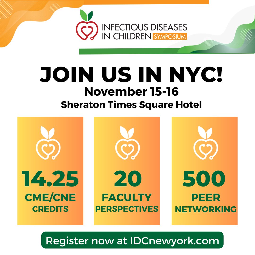 Join us in NYC for an unforgettable 2-day weekend of insights and innovation!🗓️ November 15-16📍 Sheraton Times Square Hotel🎓 Faculty perspectives you won’t want to miss  IDCnewyork.com #infectiousdisease #pediatrics #physician #pedsnurse #nurse #nursepractitioner