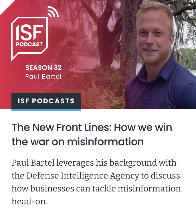 ParameterVC's tweet image. Paul Bartel, senior intelligence analyst at @peakmetricsapp, joined the Information Security Forum to discuss generative AI's impact on misinformation campaigns--and how public and private sectors can collaborate on defense.
Listen to the podcast here: securityforum.org/spotlight-on/t…