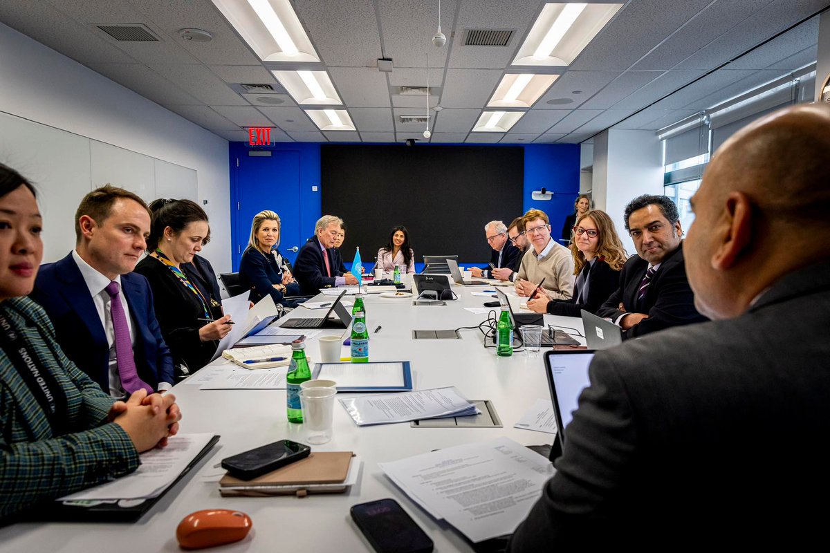 UNSGSA Queen Máxima (@unsgsa) on Twitter photo In New York, Queen Máxima @unsgsa spoke with
<a href="/antonioguterres/">António Guterres</a> about her agenda for her evolving UN mandate on financial health. She also met with private partners including leading banks on enhancing financial health in product development. In New York, Queen Máxima @unsgsa spoke with
<a href="/antonioguterres/">António Guterres</a> about her agenda for her evolving UN mandate on financial health. She also met with private partners including leading banks on enhancing financial health in product development.