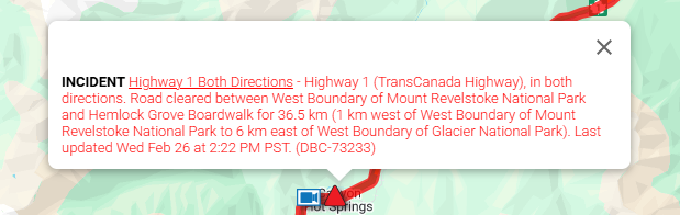 Avalanche Control Complete Trans Canada Highway East of Revelstoke. <a href="/DriveBC/">DriveBC</a> <a href="/EmconServicesBC/">Emcon Services Inc., BC Division</a> <a href="/TranBC/">BC Ministry of Transportation and Transit</a>