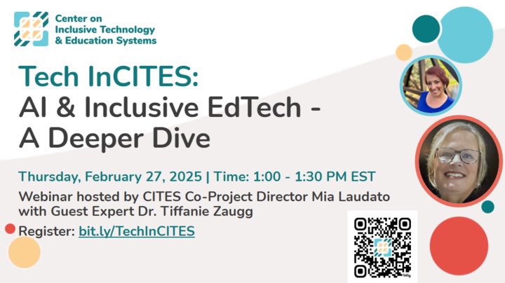 SpedTechMia (@spedtechmia) on Twitter photo Hope you can come!
The 1st in a series of lunch & learns!
Tech InCITES webinar launches tomorrow, Thursday at 1 pm ET!
A 30 min dive into #AI & #InclusiveEdTech !
Special guest Dr. <a href="/TiffanieZaugg/">Tiffanie Zaugg, Ph.D.</a>
Sign up at bit.ly/TechlnCITES
#Edtech #AT <a href="/CAST_UDL/">CAST</a> <a href="/ksuding/">Kelli Suding, M.Ed., CPACC</a> Hope you can come!
The 1st in a series of lunch & learns!
Tech InCITES webinar launches tomorrow, Thursday at 1 pm ET!
A 30 min dive into #AI & #InclusiveEdTech !
Special guest Dr. <a href="/TiffanieZaugg/">Tiffanie Zaugg, Ph.D.</a>
Sign up at bit.ly/TechlnCITES
#Edtech #AT <a href="/CAST_UDL/">CAST</a> <a href="/ksuding/">Kelli Suding, M.Ed., CPACC</a>