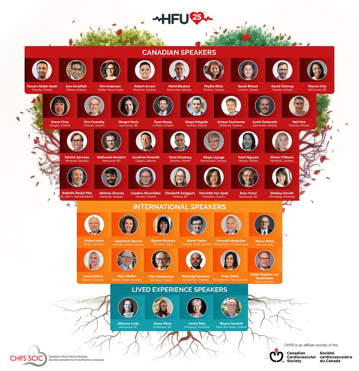 ❤️ Experience an exceptional lineup of experts at Heart Failure Update 2025! The Canadian Heart Failure Society is honoured to welcome our distinguished faculty to Toronto on May 2-3 at the Hotel X. Don't miss the opportunity to engage with leading Canadian and international