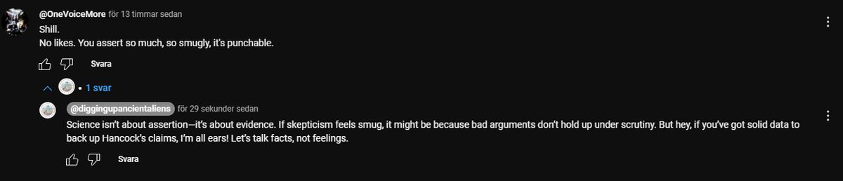 Oh no! The Hancock fanboys found my post showing contrary evidence of his claims. What to do? 

If your best argument is that I'm a "shill," maybe it's time to work a bit harder...