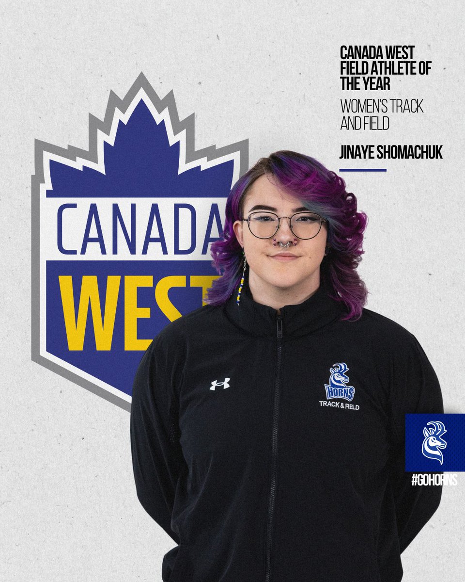 Pronghorn Athletics (@uoflpronghorns) on Twitter photo 🌟 CANADA WEST WOMEN’S FIELD ATHLETE OF THE YEAR 🌟
A huge congratulations to Jinaye Shomachuk for being named the <a href="/CanadaWest/">Canada West</a> Women’s Field Athlete of the Year!
#gohorns #yql 🌟 CANADA WEST WOMEN’S FIELD ATHLETE OF THE YEAR 🌟
A huge congratulations to Jinaye Shomachuk for being named the <a href="/CanadaWest/">Canada West</a> Women’s Field Athlete of the Year!
#gohorns #yql