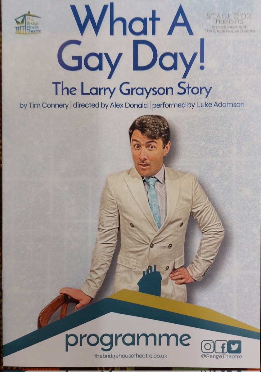 Caroline Elsey (@pantocme) on Twitter photo Great fun <a href="/PengeTheatre/">The Bridge House Theatre</a> for 'What a Gay Day' a one man performance starring <a href="/ActLukeAdamson/">Luke Adamson (he/him)</a> A warm, funny, and life affirming telling of the life of Larry Grayson by Tim Connery and imaginatively directed by Alex Donald. Just 3 shows left of this run. Do go along if you can. Great fun <a href="/PengeTheatre/">The Bridge House Theatre</a> for 'What a Gay Day' a one man performance starring <a href="/ActLukeAdamson/">Luke Adamson (he/him)</a> A warm, funny, and life affirming telling of the life of Larry Grayson by Tim Connery and imaginatively directed by Alex Donald. Just 3 shows left of this run. Do go along if you can.