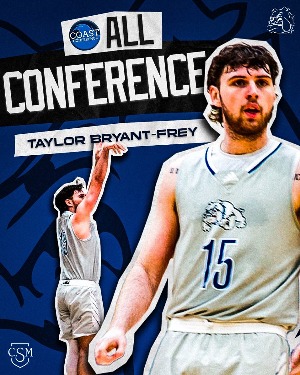 Congrats to Taylor Bryant-Frey for receiving Coast-North All-Conference! The SG averaged 13ppg &amp; 3rpg during conference play. He banged down 45 of his 85 threes on the year during conference, while shooting 47% from behind the arc. 

#conferenceawards #bleedblue #sniper