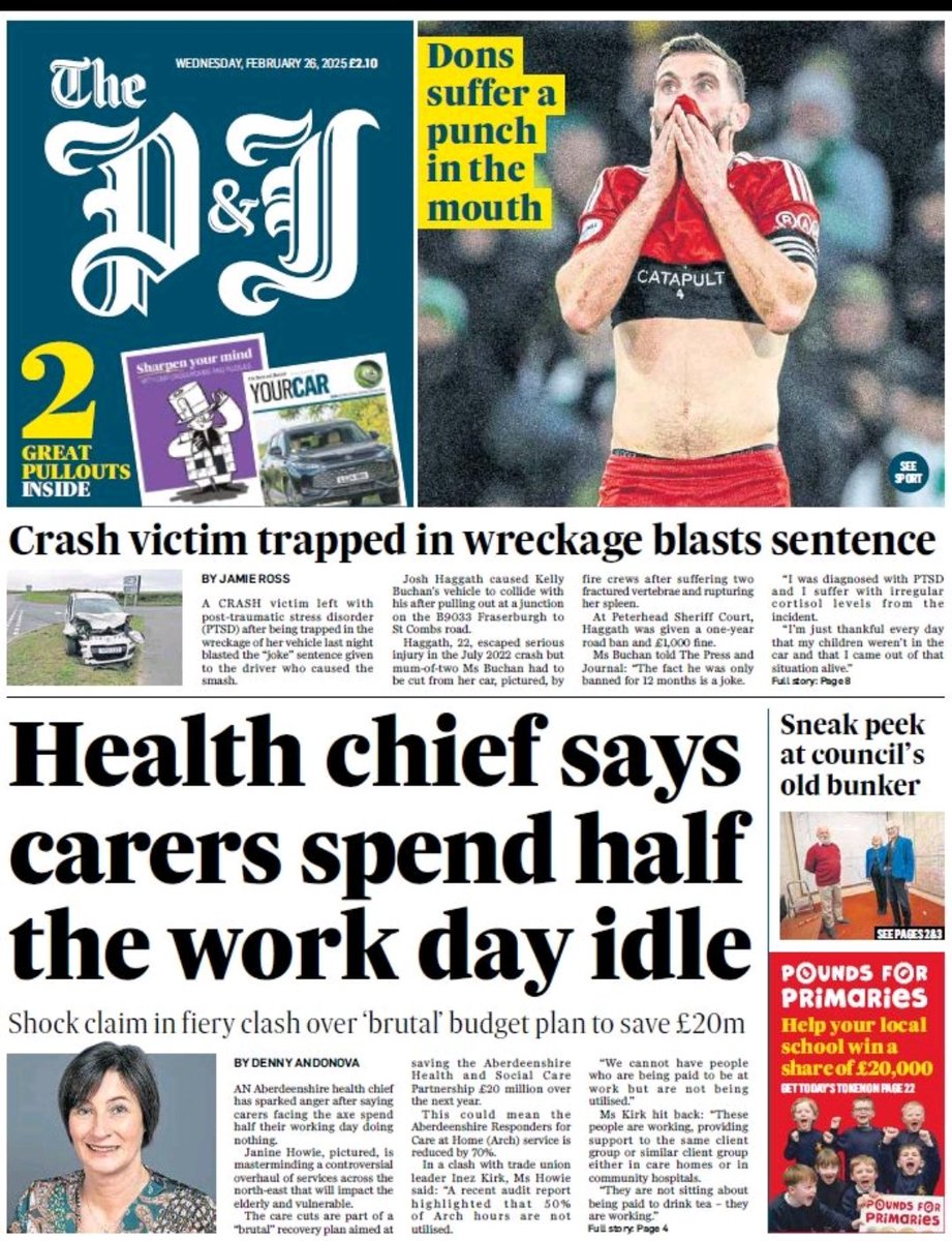 Under-fire health boss says at-risk Aberdeenshire carers 'spend half their time not working'…
The latest on the proposed cuts to healthcare services across the region:  pressandjournal.co.uk/fp/news/aberde…