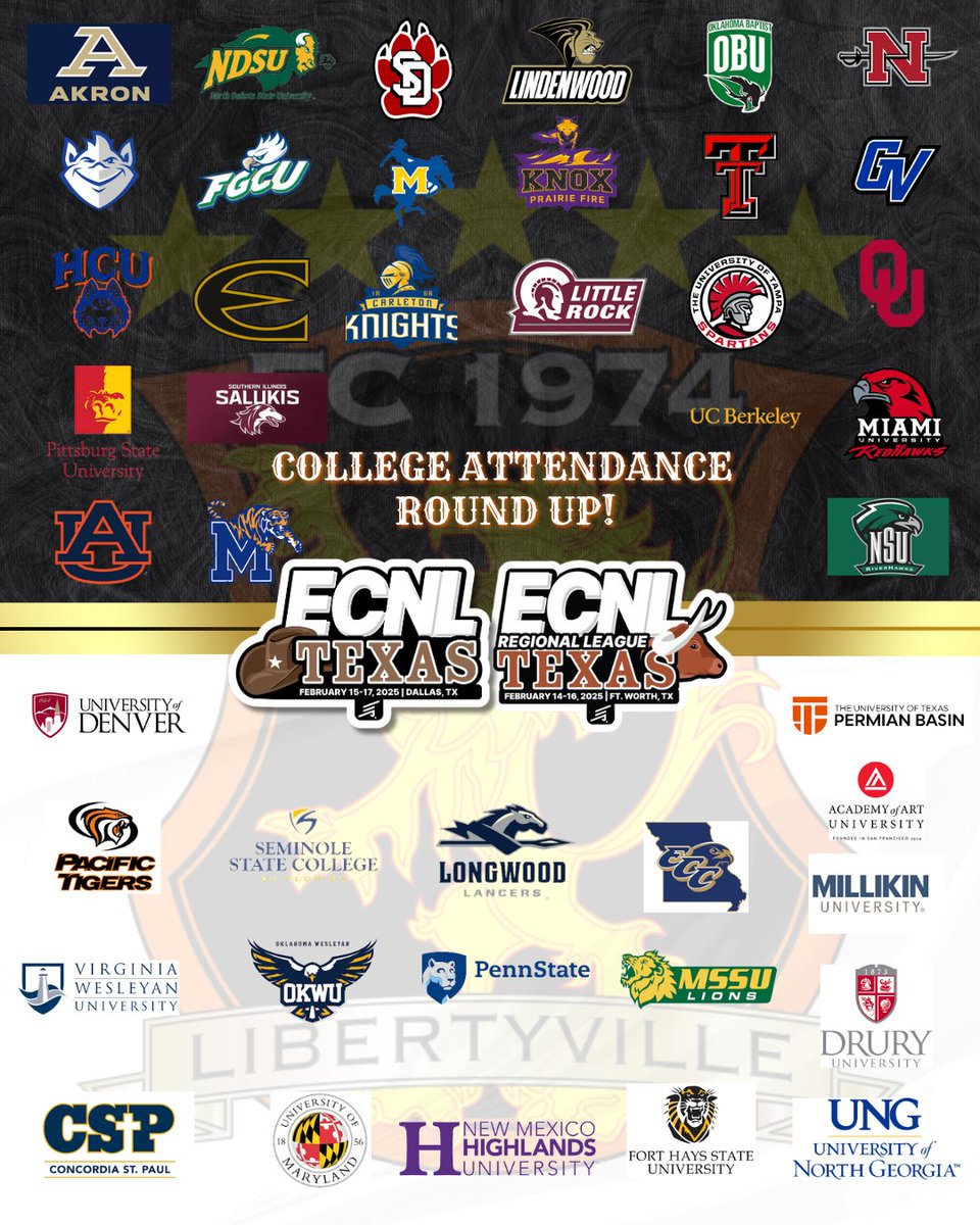 A brief look at some of the colleges who attended the ECNL and ECNL RL events in Texas last week! ⚽

MORE VISIBILITY, MORE OPPORTUNITY!

Sign up for our tryouts at GLSA.org! 🔗