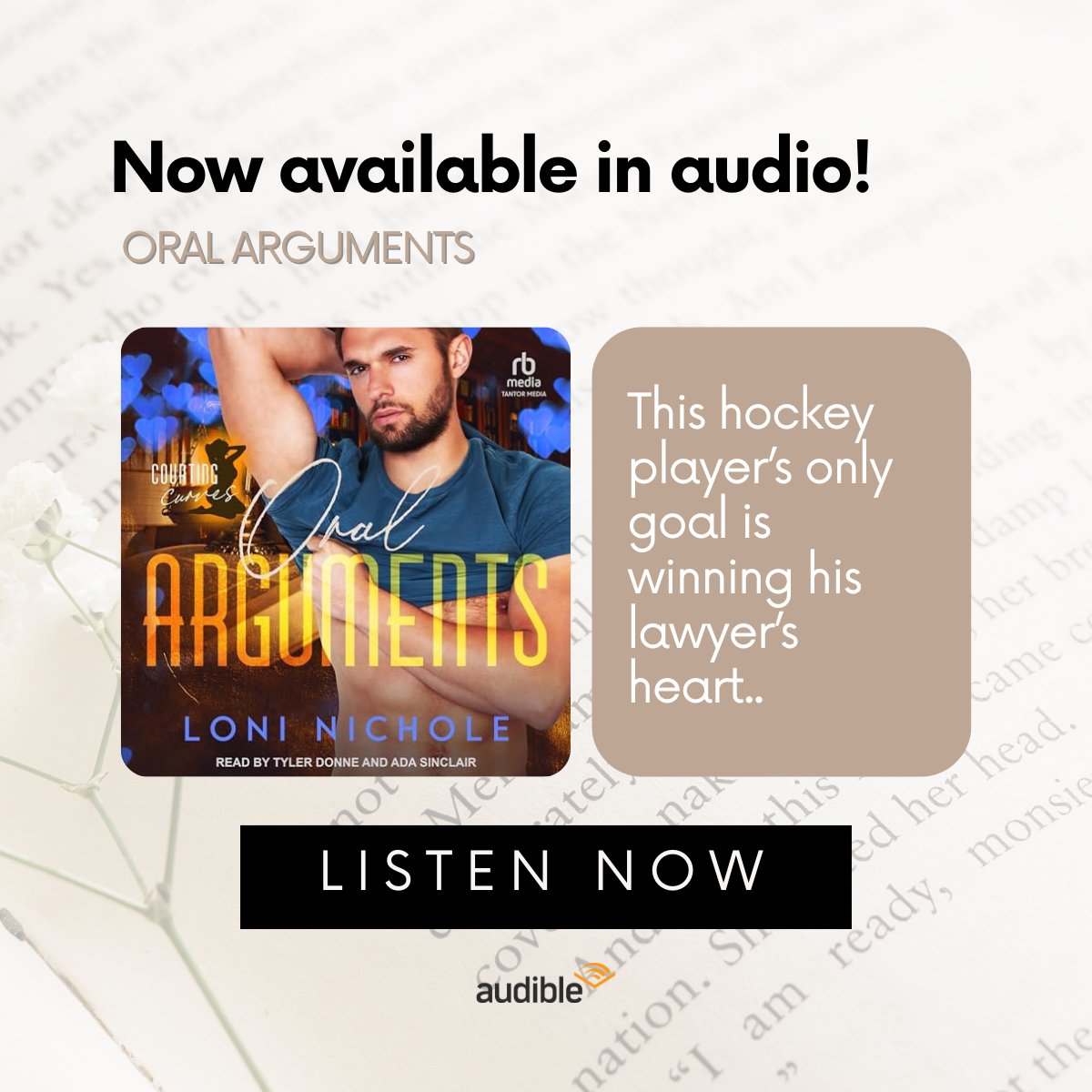 This hockey player's only goal is winning his lawyer's heart..

🎧 Listen now: mybook.to/OralArgumentsA…

"This story was just SPICY in all levels." -Amazon review, ⭐⭐⭐⭐⭐