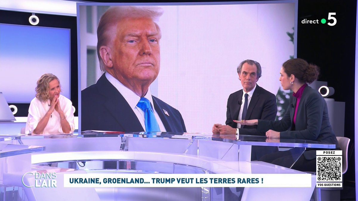 ⬛️#Ukraine, #Groenland... #Trump veut les terres rares !
Retrouvez cette émission #cdanslair, présentée par <a href="/Caroline_Roux/">Caroline Roux</a>, en replay sur France 5 et sur toutes les plateformes de podcast : audmns.com/cfXainl

Bonne soirée, à demain !
#EtatsUnis #Europe #Russie