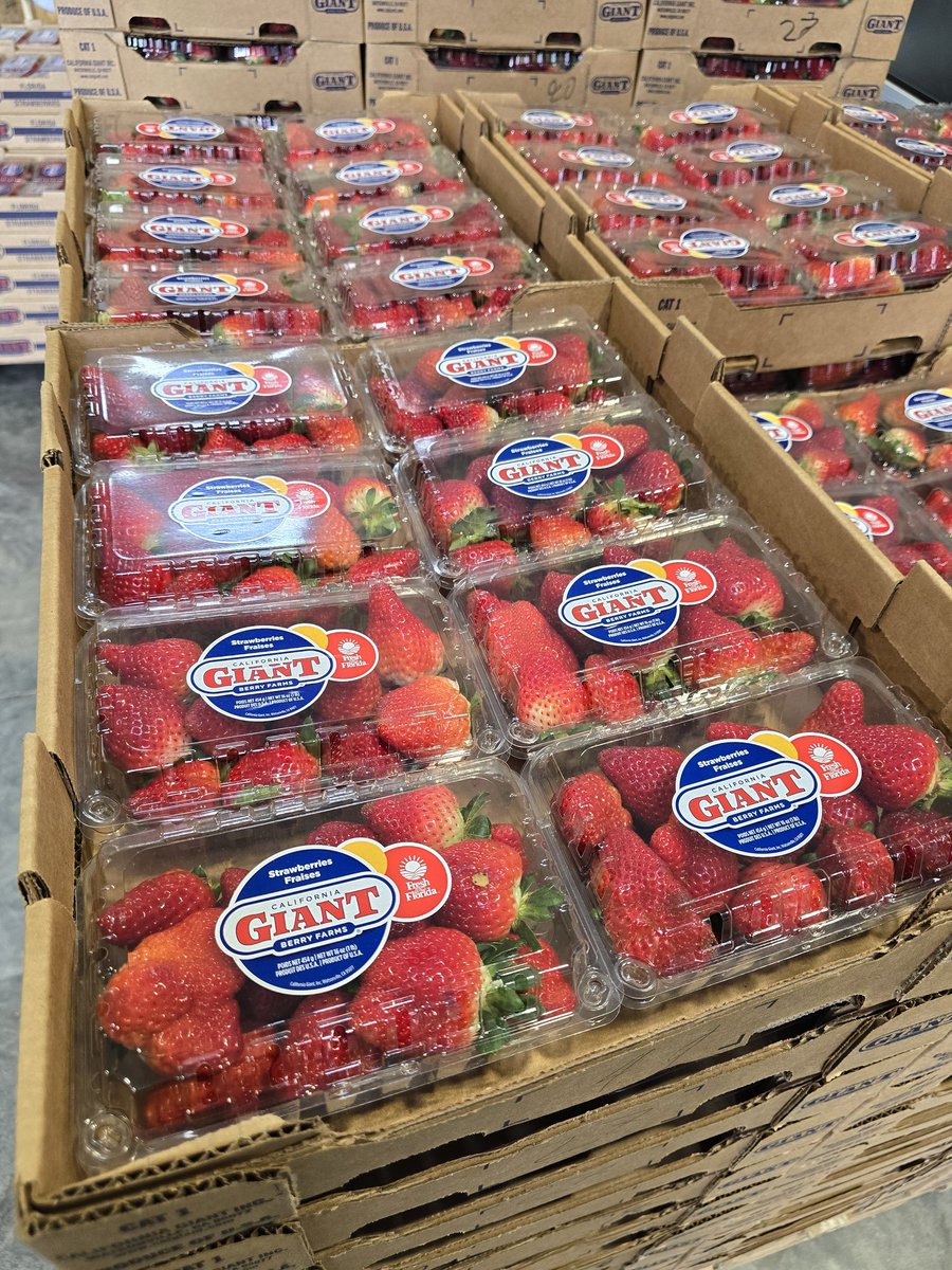 The strawberries have arrived and are available for students to pick up. Please get them to your customers today, if possible. We're here until 6PM for pick-up.
