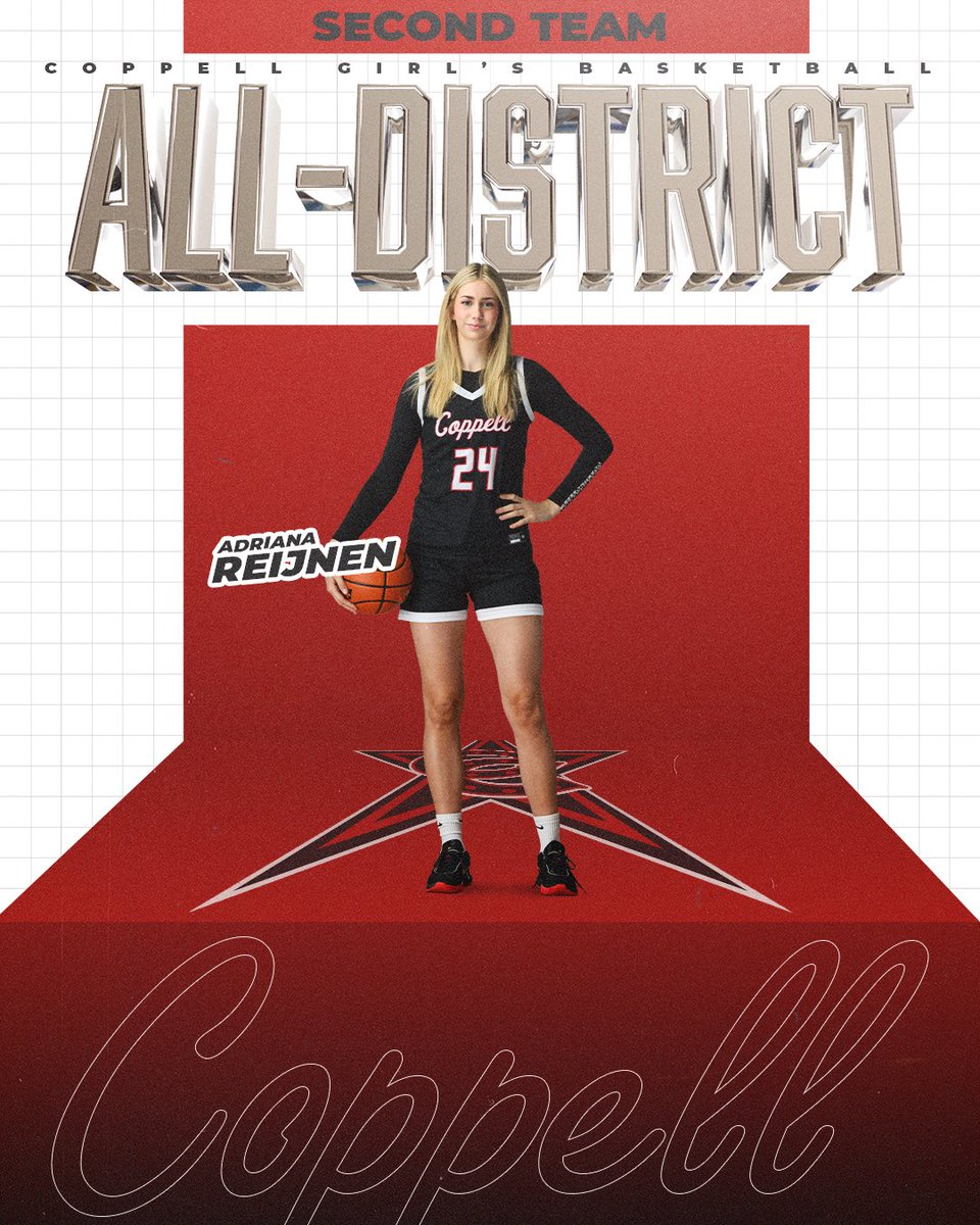 Congratulations to Adriana Reijnen on her Second Team All-District Selection. Adriana battled foot surgery this season, but that did not stop her. Upon return, Adriana was a 50% eFG shooter and contributed heavily to team rebounding, scoring, &amp; rim protection. Excellent work, A!