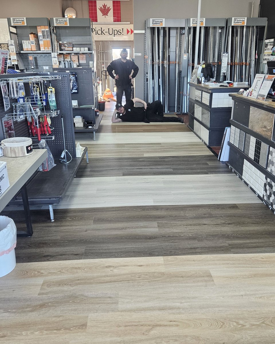 Casually showing off our new showroom floors because LOOK AT THEM.😍

Our Edmonton South store just got a fresh new look with our Point Grey vinyl flooring series! From soft oak tones to rich walnut hues, it’s basically a forest of flooring options.🌲buff.ly/4kiflJy