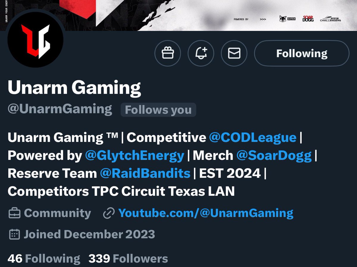 Unarm Gaming (@unarmgaming) on Twitter photo We have updated our bio at the bottom to announce that we are officially completing at the Texas San A <a href="/TPCircuit/">The Premier Circuit</a> this weekend 🤝🔥 #UnarmYourEnemy We have updated our bio at the bottom to announce that we are officially completing at the Texas San A <a href="/TPCircuit/">The Premier Circuit</a> this weekend 🤝🔥 #UnarmYourEnemy