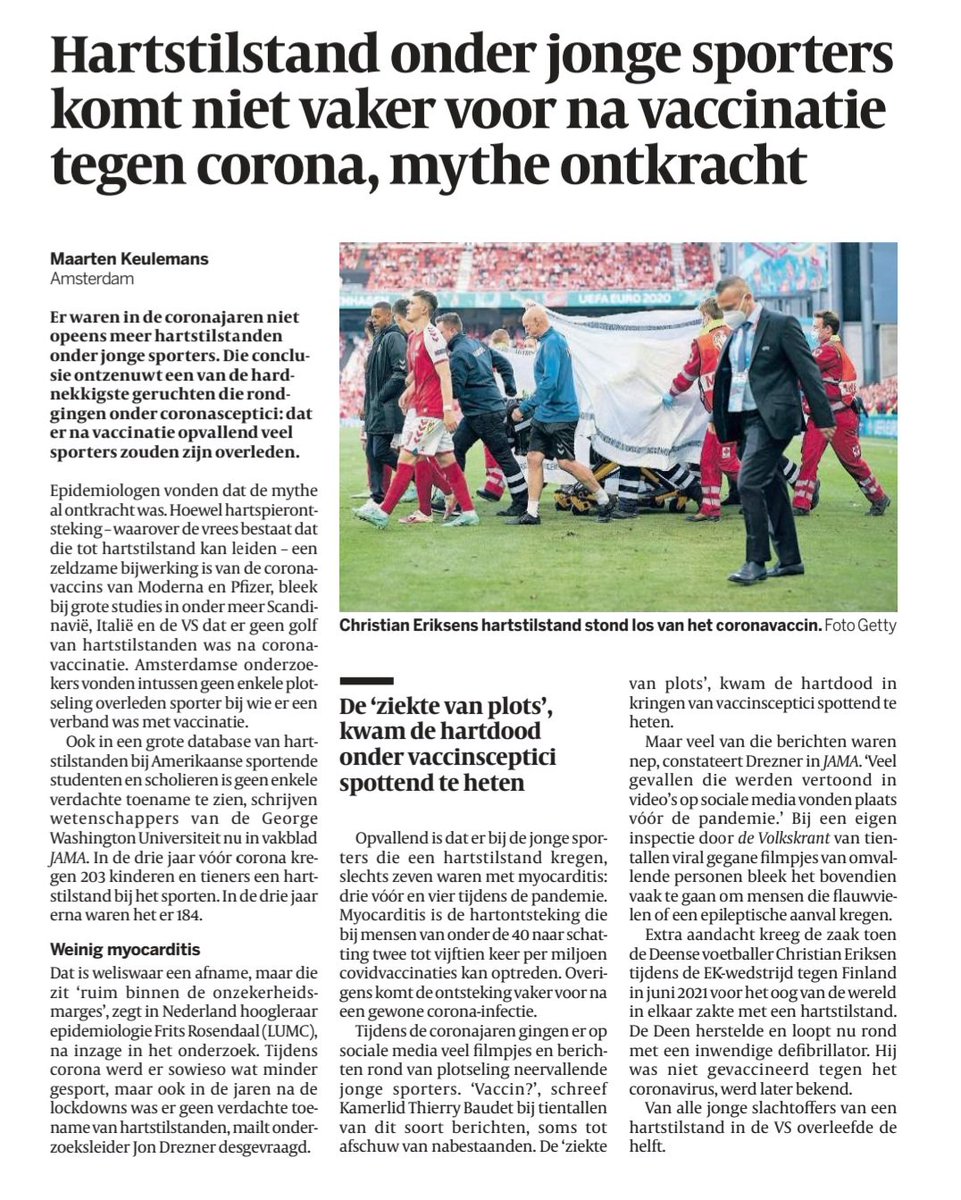 De fabel van de omvallende sporters door covidvaccins.