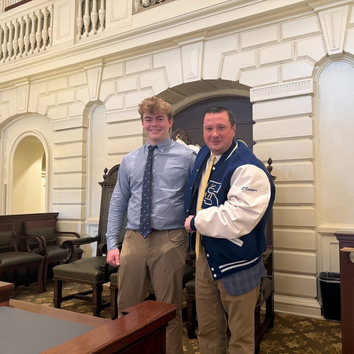 Today I had the pleasure of welcoming the 2024 MIAA Division 4 State Champion Scituate High Football Team to the State House today. They defeated Duxbury 29-13 back in December in their Super Bowl played at Gillette Stadium. This is their fourth state title, and their third