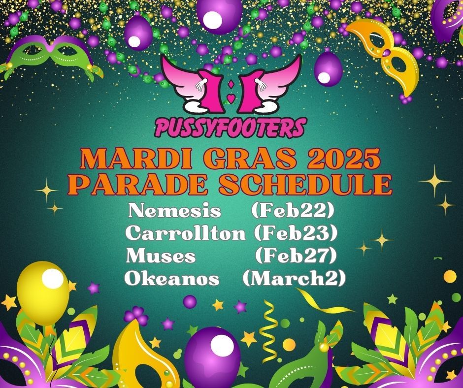 Come see the #Pussyfooters in #KreweOfMuses TOMORROW!!! #MardiGras #PinkArmy #NewOrleans #MusesParade #carnivaltime #neworleanslife #neworleansparade #neworleansculture #paradedancer #HappyMardiGras #neworleansculture #neworleanslouisiana #mardigrasneworleans #mardigrasparade