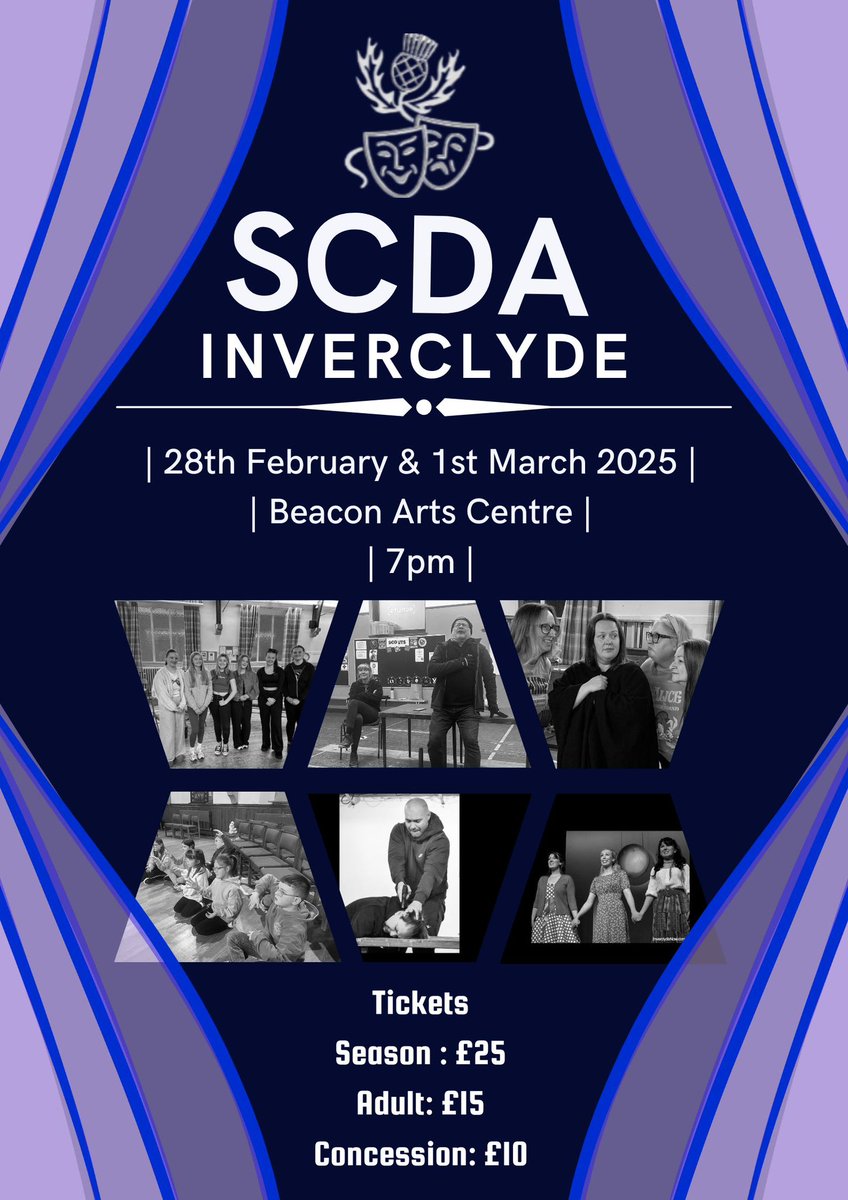 Only 2 nights to go till our favourite weekend of theatre🎭🌟 #SCDAInverclyde #CelebratrCommunityTheatre
