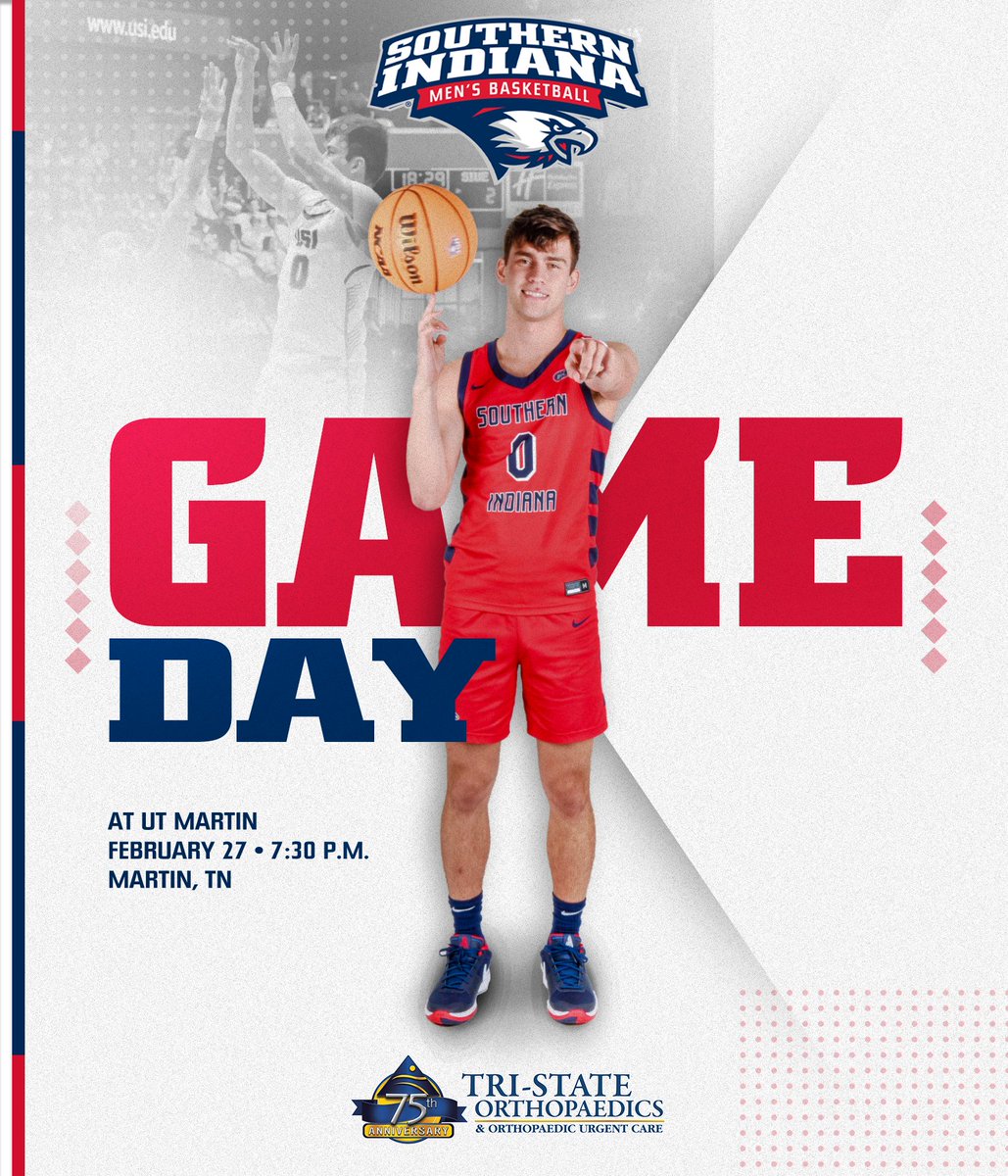 USI Athletics (@usiathletics) on Twitter photo ๐
๐ข๐ง๐ข๐ฌ๐ก ๐จ๐ฎ๐ญ ๐ฌ๐ญ๐ซ๐จ๐ง๐
<a href="/USI_Basketball/">USI Basketball</a> heads out on its last road trip of the season, tipping off at UT Martin this evening.
๐ <a href="/SkyhawkHoops/">UT Martin Basketball</a>
๐ Martin, TN.
๐ bit.ly/3DiF1VJ
๐ป bit.ly/41IAeGR
๐ฆ
๐ #GoUSIEagles #OVCit ๐
๐ข๐ง๐ข๐ฌ๐ก ๐จ๐ฎ๐ญ ๐ฌ๐ญ๐ซ๐จ๐ง๐
<a href="/USI_Basketball/">USI Basketball</a> heads out on its last road trip of the season, tipping off at UT Martin this evening.
๐ <a href="/SkyhawkHoops/">UT Martin Basketball</a>
๐ Martin, TN.
๐ bit.ly/3DiF1VJ
๐ป bit.ly/41IAeGR
๐ฆ
๐ #GoUSIEagles #OVCit