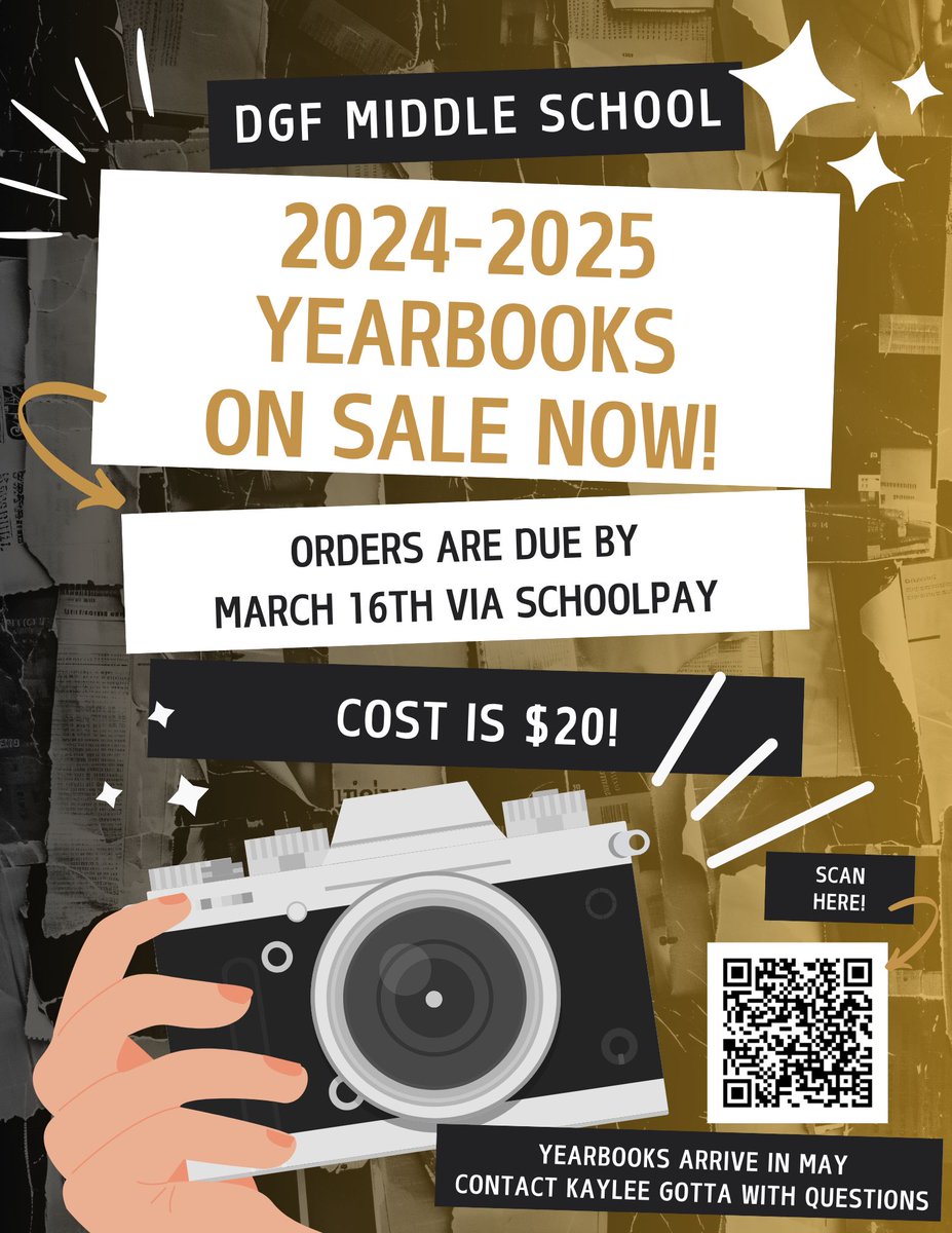 Order your middle school yearbooks today!