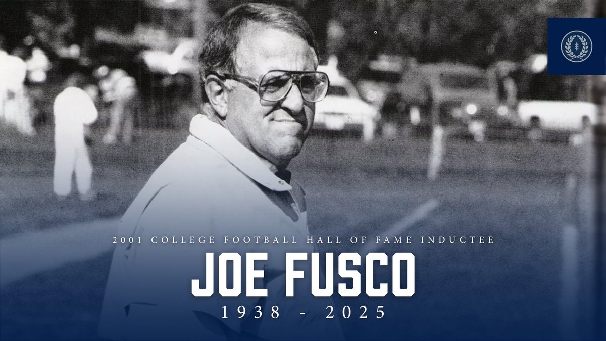 National Football Foundation (@nffnetwork) on Twitter photo NFF is deeply saddened by the passing of 2001 College Football Hall of Fame coach Joe Fusco, who led the <a href="/WC_Titans/">Westminster Titans</a> to four national titles, winning 81.4% of his games.
#RIP #titanpride
footballfoundation.org/news/2025/2/26… NFF is deeply saddened by the passing of 2001 College Football Hall of Fame coach Joe Fusco, who led the <a href="/WC_Titans/">Westminster Titans</a> to four national titles, winning 81.4% of his games.
#RIP #titanpride
footballfoundation.org/news/2025/2/26…