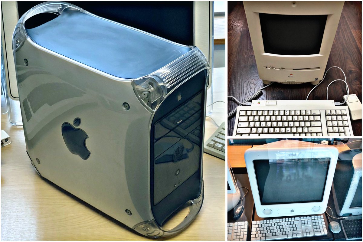 SWRetroComp's tweet photo. For today’s #RetroTrio we have the #Apple #PowerMac G4, #Macintosh #ColourClassic and #eMac. Which do you keep, gift and delete from history? #RetroComputing #ComputerHistory #RetroGaming #VideoGames https://t.co/UToilvEaSV