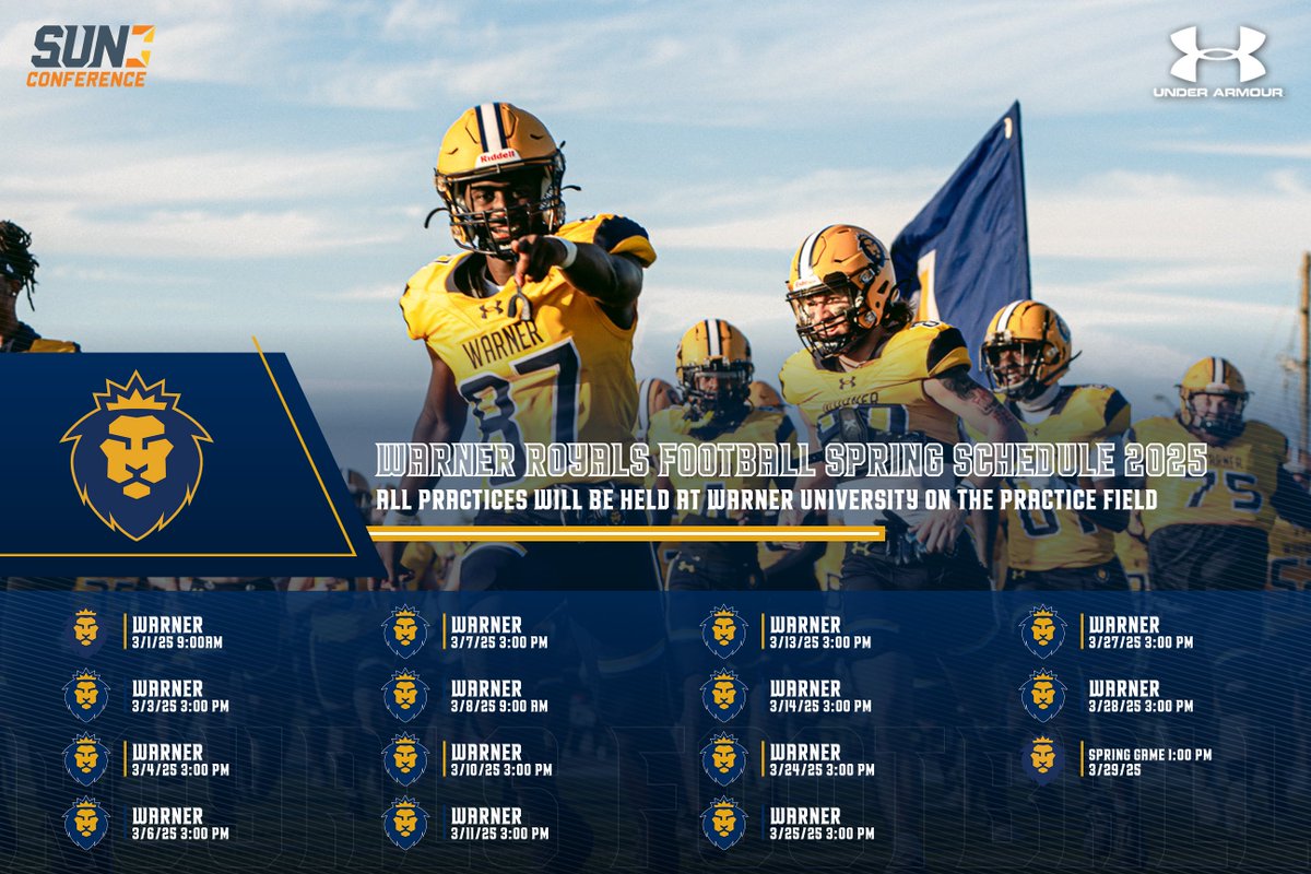 Mark your calendars 🗓️ Spring ball is here! 🏈 Come check out the Royals this spring. Practices are open to the public.